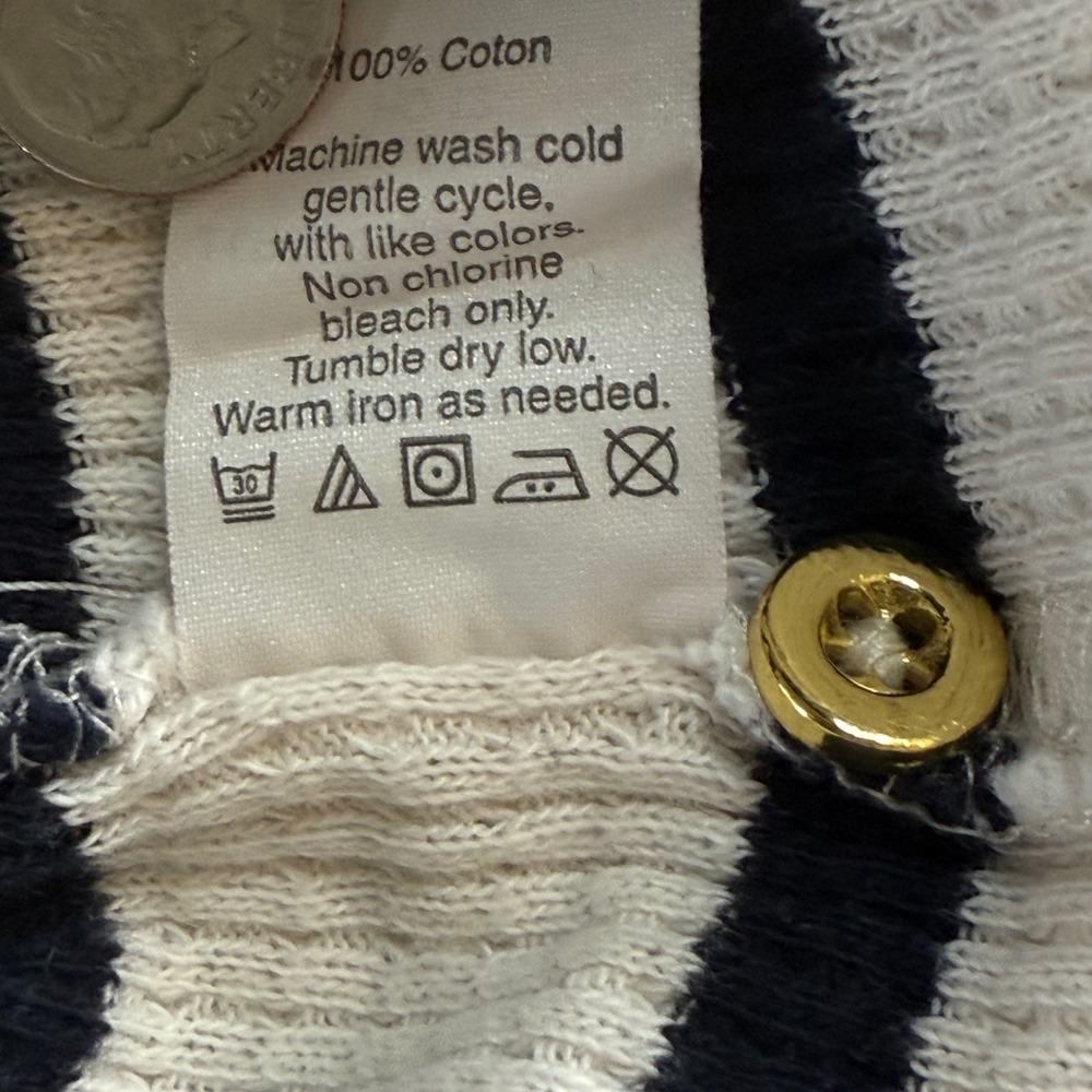J Crew Henley Shirt Women S Waffle Knit Stripe Minimalist Capsule Heritage Prep - Picture 9 of 9